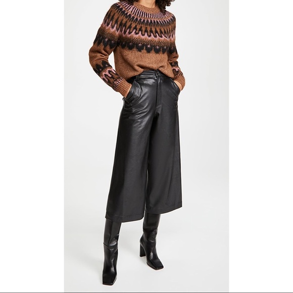 A.L.C Cropped Vegan Faux Leather Wide-Leg Pants Size 2, worn once! - Picture 4 of 10